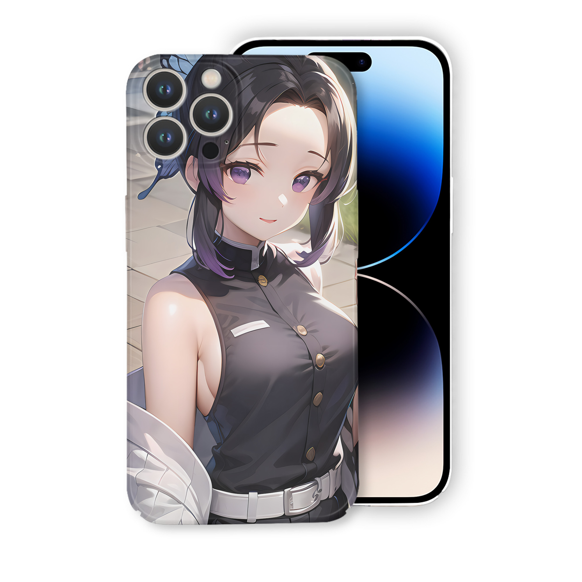 （画像用） 鬼滅の刃（きめつのやいば）蟲柱-胡蝶 しのぶ／こちょう しのぶ Kochou Shinobu 【iPhone 14シリーズ対応】ハードケース